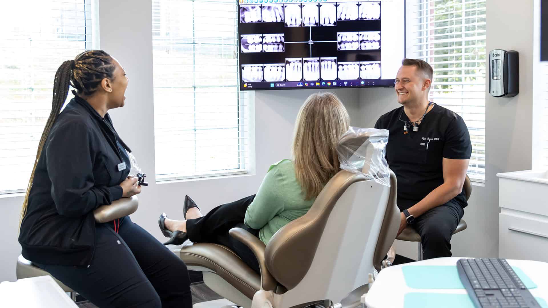 Reviewing X-Rays With Patient